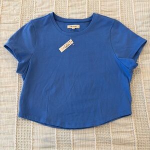 Madewell Heavyweight Jersey Tee Blue Parasol M NWT